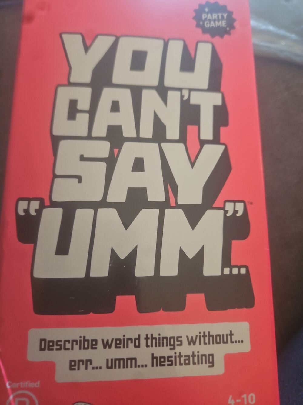 Big Potato You Can't Say "Umm" Party Word Game 4-10 Players Complete